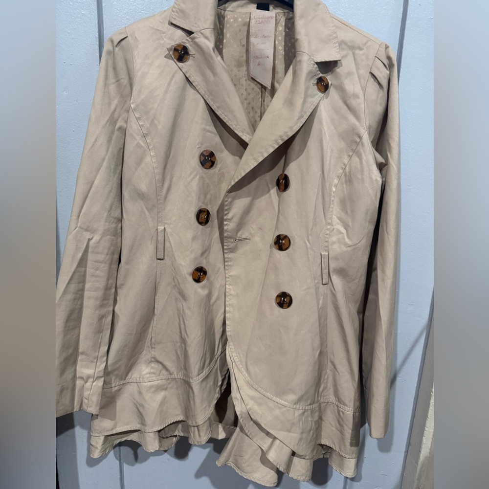 Guess Tan Double-Breasted Trench Coat